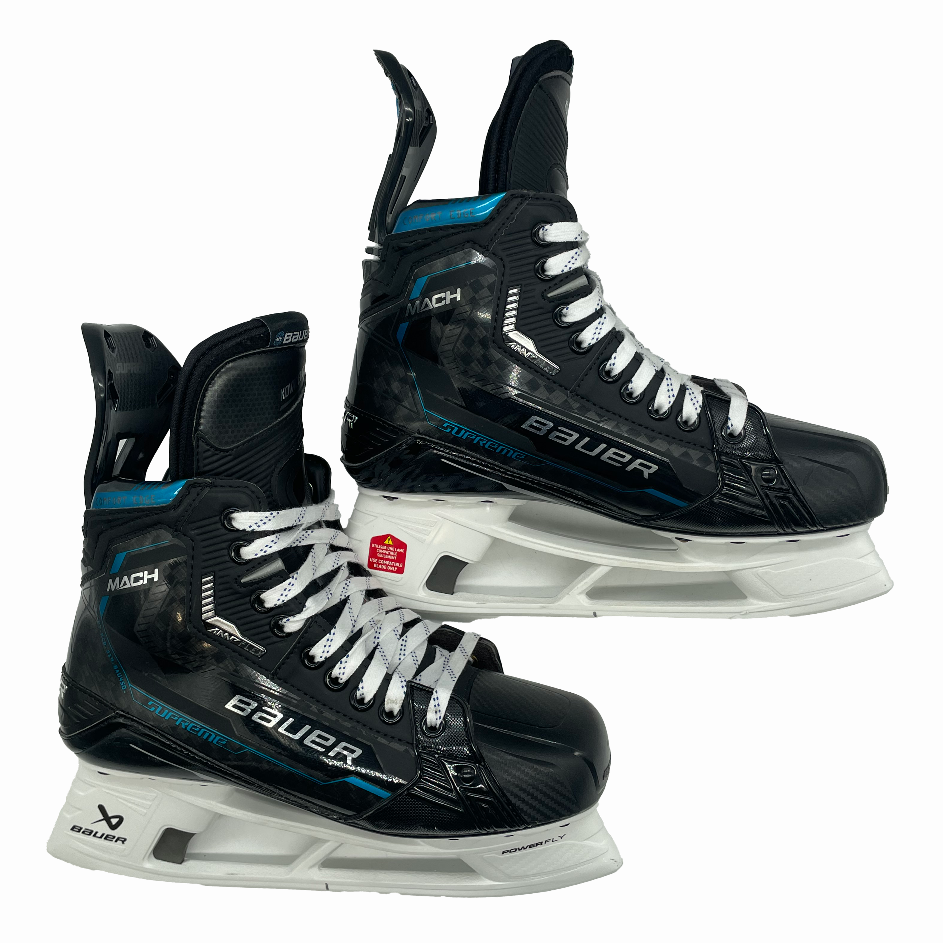 Patins de hockey Bauer Supreme Mach Pro Stock – Taille 9D (bleu poudre)